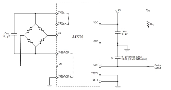 Application Circuit Diagram - Allegro MicroSystems A17700 Pressure Sensor Interface ICs